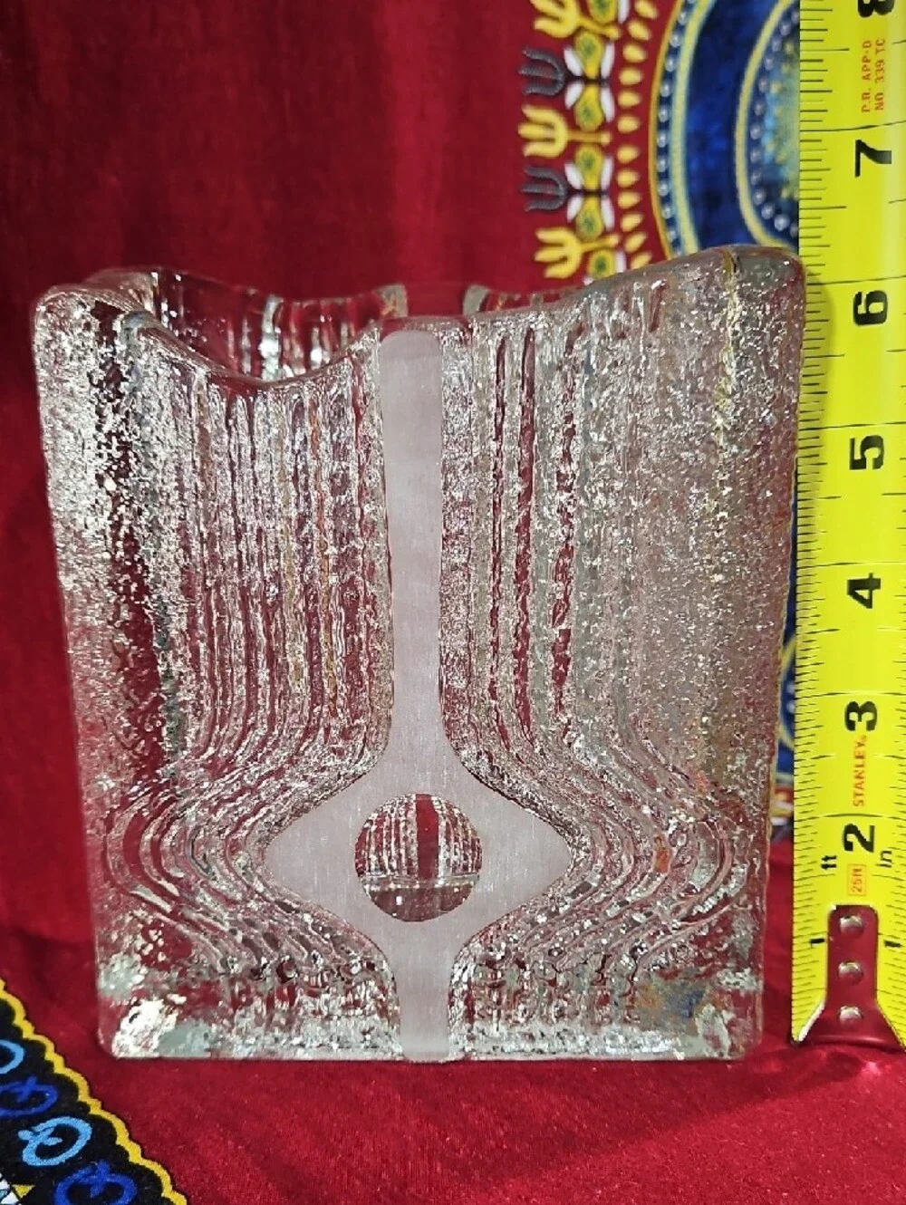 Walther Glas, 1970s Textured Glass Vase, Heiner Düsterhaus Design, West Germany